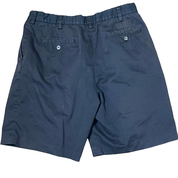 Izod Microfiber Golf Chino Short Pleated Classic Hi-Rise Solid Blue‎ Men Size 34 - Picture 8 of 8